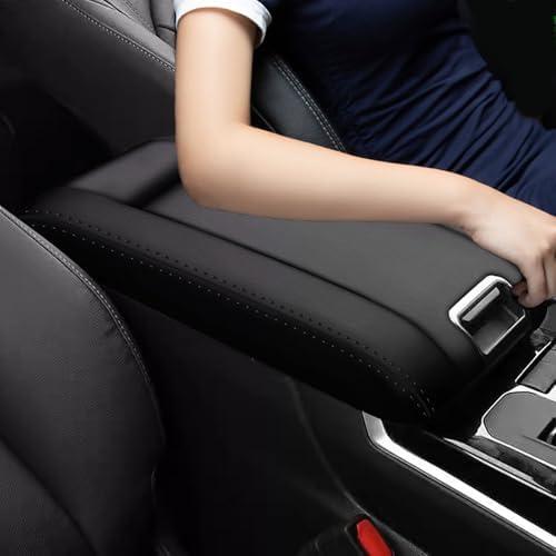 faccaibbg Center Console Cover for Toyota Highlander 2020-2024 2025(Black), Waterproof Leather Anti-Scratch Armrest Cover for Highlander Accessories(4 Pieces) Need to use with The provided Tape.