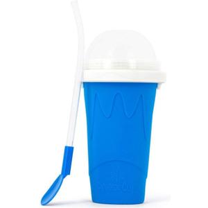Slushie Maker Cup, Magic Quick Frozen Smoothies Cup Cooling Cup Double Layer Squeeze Cup Slushy Maker, Homemade Milk Shake Ice Cream Maker DIY it for Children and Family (1 PC BLUE)