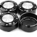 4pcs 4.02in Wheel Center Caps for Mayhem Wheel Center Hubcaps Silver Center Cover Replacement for Rim (Outer Diameter 4.02in/Clip Diameter 3.74in)