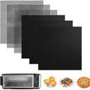 for Ninja Foodi Reusable Air Fryer Liners 12x12inch Non-StickBottom of Toaster Oven Mat,3x Liners + 3x Mesh Sheets, Baking/Microwave/Grill,450F,Pre-Cut Square for SP101/SP201/SP301/SP351