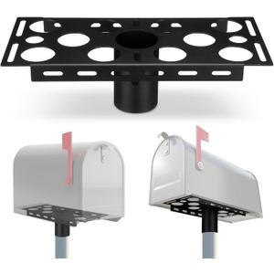 Steel Mailbox Bracket for 2-3/8" Round Post Mailbox Post Mount Bracket Plate for Mounting Board Mailboxes Heavy Duty Mounting Hardware for Outdoor Secure Home Improvement Accessory