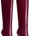 CELLENZ Womens Knee High Boots: Dressy Stiletto Heels Boots - Heeled Wide Calf Tall Booties Women - Red Leather Heeled Fall Boot Night Out Dancing Size 7