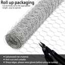 Chicken Wire Fencing, 4ft x 150ft Hexagonal Galvanized Chicken Wire Mesh Fence 2 Inch Mesh Fence Poultry Netting Animal Barrier for Craft Projects Gardening Chicken Coop Rabbit Pet