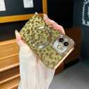 for iPhone 11 Case Magnetic,Soft Cute Luxury Leopard Cheetah Pattern Plating Glitter Bling Phone Case Compatible with MagSafe Clear Shockproof Back Cover for Women Girl 6.1"-Gold