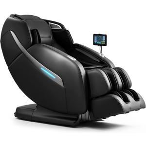 MYNTA Massage Chair Full Body, Zero Gravity SL Track Heavy Duty Massage Recliner Chair with Heat, 12 Auto Modes for Home, M1612 Charcoal