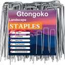 Gtongoko 500 Pack Galvanized Landscape Staples Garden Stakes Plant Cover Stakes 6 Inch 11 Gauge SOD Staples Ground Stakes for Landscaping Securing Weed Barrier Fabric