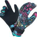 XUKER Neoprene Gloves Men Women, 3mm Camouflage Patterned Winter Wetsuit Gloves Keep Warm for Scuba Diving Surfing Swimming Fishing Water Sports (XX-Large, Printing)