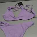 ZAFUL Women's Tie Back Padded High Cut Bralette Bikini Set Two Piece Swimsuit Size Medium