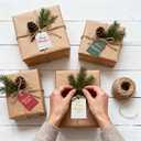 3 x Beautiful Christmas Gift Tags - 48-Pack Holiday Labels with 16.4ft Jute Twine, 8 Unique Designs Double-Sided with to/from Area, Paper Tags for Wrapping, DIY, Holiday Presents & Xmas Decorations