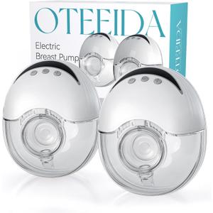 Hands Free Breast Pump Wearable MY-375 - Strong Suction, Low Noise, Wearable Breastfeeding Pump with 4 Mode &12 Levels, Portable Electric Breast Pump 24mm - 19/21/Insert/Flange, 2 Pack (White)