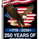 USA 250th Anniversary Garden Flags,12 x 18 Inch American Flag Garden Banner with Eagle Design 1776-2026 Commemorative Double-Sided Independence Day Decor for Yard Indoor Outdoor Garden Decoration