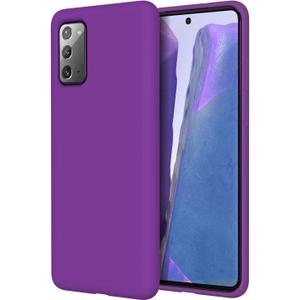 Galaxy Note 20 Case, Samsung Note 20 Case Liquid Silicone Case Dual Layer Hard PC Soft Silicone Rubber Bumper Slim Fit Protective Phone Case for Samsung Galaxy Note 20 5G, Purple