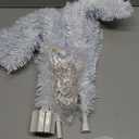 Kadunmina 4FT White Christmas Tree with Standalone String Lights  Small Artificial Lighted Xmas Tree with 122 Branch Tips, Non-Pre-Lit Slim White Mini Tree for Indoor & Party Dcor