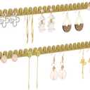 Earring Organizer Wall Mounted 2 Pack Earring Holder Hanging Jewelry Organizer Display for Stud/Hoop/Dangle Earring Necklace Bracelet Ring (Gold)