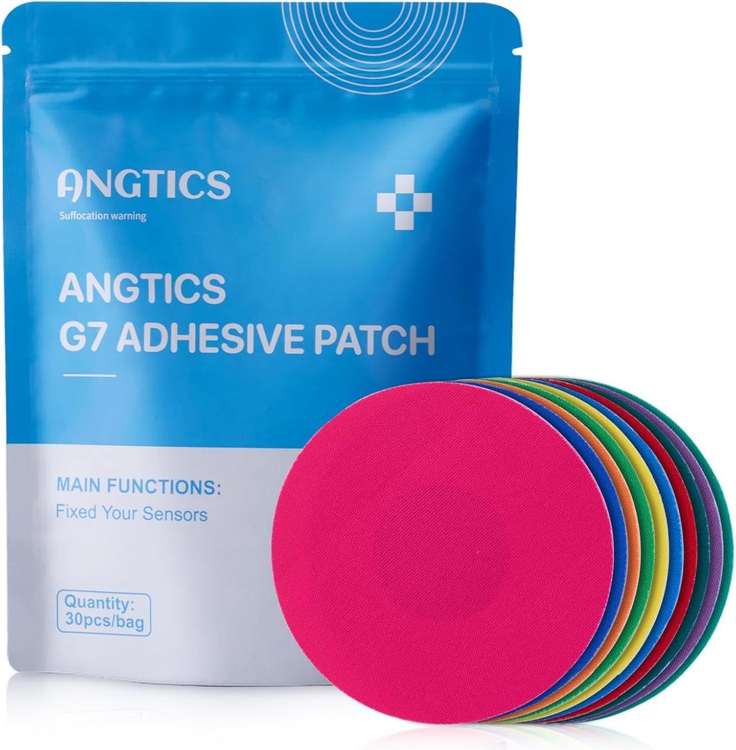 Dexcom G7 Adhesive Patches 30PCS, Waterproof & High Viscosity Over Patches, Stelo Full Covers CGM Bandage, 10+ Days Long Stay, Breathable, Latex-Free, Sensor is NOT Included (Multicolor) (Enhanced)