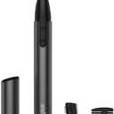 Upgraded Eyebrow Trimmer for Men, Precision Detailer, Battery-Powered Eyebrow Razor with Rinseable Blade, Facial Hair Trimmer with Comb, Compact Pen-Size, Safe Painless Shaver