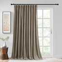 StangH Extra Wide Pinch Pleated Velvet Curtains 84 inches Long, Camel Beige Living Room Darkening Drapes with Hooks Thermal Insulated Sliding Door Curtains for Bedroom Patio, W62 x L84, 1 Panel