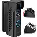 Ivaso Anti-Theft Angle Adjustable Doorbell Coverd Mount Bracket for Ring Wired & Battery Doorbell, Both Drill & No Drill Aavailable with Security Screws ((Covered+Angle) for Wired Pro 3 Gen 4K)