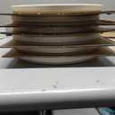 famiware Star Dinner Plates for 6, 10 inches Plate Set, Scratch Resistant, Stoneware Dinnerware, Kitchen Modern Rustic Serving Dishes, Matte White