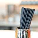 600 Count | Kingseal FSC Certified Disposable Paper Drinking Straws, BLACK, Unwrapped, 7.75 inch Length x 0.6mm diameter, "Jumbo" Size, Biodegradable, Earth Friendly, Bulk Pack - 600 Straws per Box