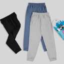 PURE CHAMP 3 Pack Boys Sweatpants Mesh Lightweight Kids Clothes with Zipper Pockets Active Quick-Dry Boys Pants Sizes 4-20 (S)