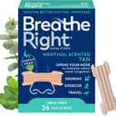 Breathe Right Extra Strength Nasal Strips, Menthol Scented, Drug Free, Less Snoring & Better Breathing from Nasal Congestion, Tan, 26 Count