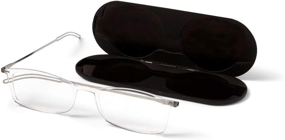 ThinOptics Unisex Adult Glasses Reading, Regular Case / Rectangle Clear, 2.00 US