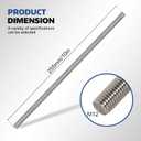 8 Pcs 304 Stainless Steel M12 Fully Threaded Rod,10"(255mm) Long Threaded Rod,Right Hand Threadswith Nuts (8, M12x255mm)
