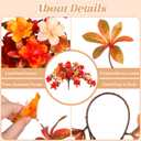 Fall Flowers with Hanging Basket Artificial for Decoration, Fake Silk Rhododendron Flowers for Outdoors, UV Resistant No Fade Floral for Home Garden Balcony Porch Patio Wedding Party Decor (Orange Yellow White With Basket)