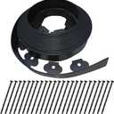 40ft Garden Landscape Edging,Landscape Edging with 40 Landscape Spikes,Paver Edging 2 Inch Tall,Terrace Board Black