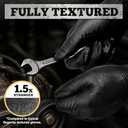 TitanFlex Heavy-Duty Black Disposable Nitrile Gloves, Box of 100, 6-mil, Fully Textured, Powder-Free, Latex-Free, Non-Sterile