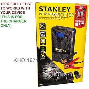 STANLEY SS4LS Lithium Ion Power Station Jump Starter and 8000mAh Portable Power Bank: Dual 3.1A USB Ports, Battery Clamps