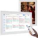 15.6 Inch Digital Calendar Chore Chart 1920 * 1080P Full HD Touchscreen Interactive Display Smart Electronic Calendar for Family Organizer Schedules Desk & Wall Mount Digital Planner White