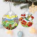 Flower Ornament, Stained Glass Christmas Decorations, Christmas Ornaments for Tree, Holiday Ornament, Gifts for Flower Lovers, Holiday Party Gifts, Gift Ideas & Xmas Gift
