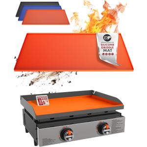 Kitchen perfection 22" Silicone Griddle Cover Mat for Blackstone Griddle 22 Inch Hermetic Protection from Rust & Debris All Year, Fits All Blackstone 22 Inch Models -Heavy Duty Food Grade Silicone (Orange)