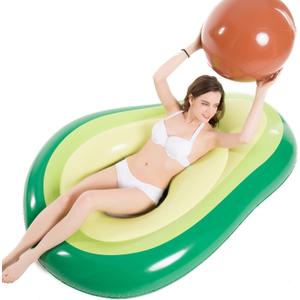 Jasonwell Inflatable Avocado Pool Float Floatie with Ball Water Fun Large Blow Up Summer Beach Swimming Floaty Party Toys Lounge Raft for Adults (XL)