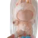 2 x Protective Case for Labubu with Keychain,Carrying bag Compatible with 15/17cm Plush dolls,Clear Travel Storage Box & Display Cover for Collectible Figures (17CM-B)