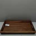 22 x 14 Inches Large Rectangle Curved Black Walnut Wood Ottoman Tray with Handles, Serve Tea, Coffee, Classic Wooden Decorative Serving Tray