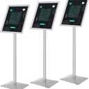 Sign Stand for Display, 11lbs Integrated Rod Heavy Duty Pedestal Floor Signage Stand Holder, for Outdoor or Indoor Advertising (11 x 17, Silver, 3Pack)