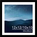 12x12 Picture Frame with Mat for 30 x 30cm Diamond Art Painting, Display Photo 10x10 or 12 x 12 Without Mat, Wall Hanging Large Frame with Plexiglass, Black
