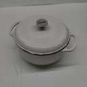 Lodge 6 Quart Enameled Cast Iron Dutch Oven with Lid  Dual Handles, Oven Safe up to 500F, Stovetop Compatible  Marinate, Cook, Bake, Refrigerate & Serve  Oyster White
