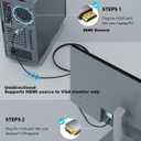 HDMI to VGA Adapter Cable 6FT [Metal Case, Nylon Cable] 1080P@60Hz HDMI Male to VGA Male Uni-Directional Braided Cord for Computer, Laptop, Monitor, Roku, Xbox, Graphics Card More