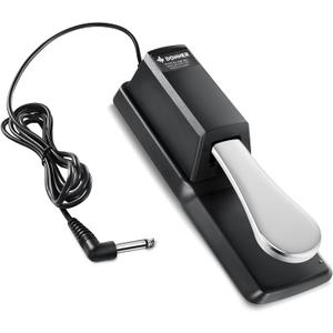 Donner DSP-001 Sustain Pedal for Keyboard, Universal Piano Pedal with Polarity Switch for Digital Piano/Piano Keyboard/MIDI KeyboardSynthesizer, 1/4'' (6.35mm) Input Plug, 63'' (1.6m) Cable (Black)
