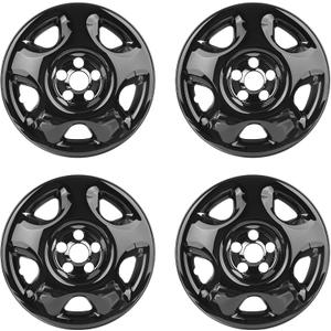 17" Wheel Skins for 2007-2011 Honda CR-V, Glossy Black ABS Wheel Covers, Fits Steel Wheels, Snap-On Rim Covers Replacement for 42700-SWA-A01, Set of 4