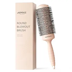 AIMIKE Round Brush for Blow Out, Extra Long Round Hair Brush w/Nano Thermal Ceramic & Ionic Tech, for Blow Drying & Styling, Curling and Shine  Barrel 2.1 inch