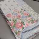 Laura Ashley - Duvet Set, Super Soft & Cozy Bedding, Includes Matching Shams & Bonus Throw Pillow Covers, Coquette Room Decor (Hope Patchwork Blue, Full/Queen)