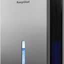 KeepGlad Dehumidifier, 98OZ Dehumidifiers for Home(1000sq.ft), Humidity Display Dehumidifier for Basement Bathroom Bedroom, Auto Shut Off, Washable Filter, Drain Hose, Timer, 7 Ambient Lights, Gray
