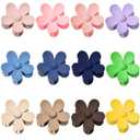 Flower Hair Clips 12Pcs Hair Claw Clips Cute Claw Clips for Women Girls Matte Jaw Clip for Thick/Medium Hair Big Daisy Hair Clips for Thin Hair Fashion 12 Colorful Hair Accessories Gifts (Multicolor)