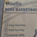 Pool Basketball Hoop, 33"x26"x50" Oversized Pool Toys with Adjustable Height Includes 4 Balls(Size 6, 2×Size 3, Glow)/ Nets/ Pump for Poolside Water Basketball Game, Swimming Pool Games for Kids Adults