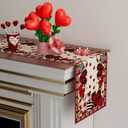 XCHI Buffalo Plaid Love Hearts Roses Flowers Valentine's Day Table Runner Table Decoration for Party Home Kitchen Dining Holiday Decor 13x108 Inch